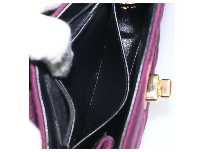 CHANEL Borsa Matelassé in Cotone Viola CC Auth BD1572 Porpora - vista 22