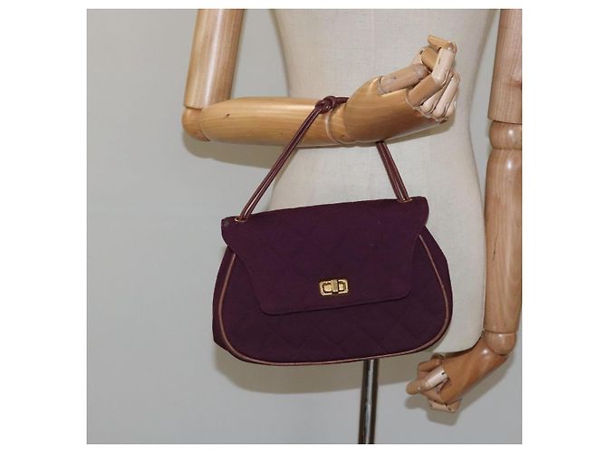 CHANEL Borsa Matelassé in Cotone Viola CC Auth BD1572 Porpora - vista 23