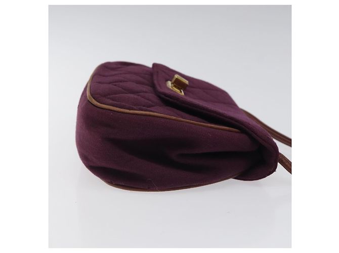 CHANEL Borsa Matelassé in Cotone Viola CC Auth BD1572 Porpora - vista 3