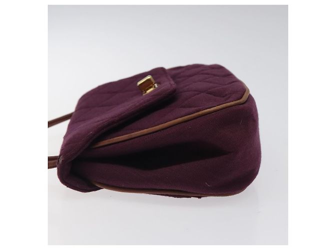CHANEL Borsa Matelassé in Cotone Viola CC Auth BD1572 Porpora - vista 4