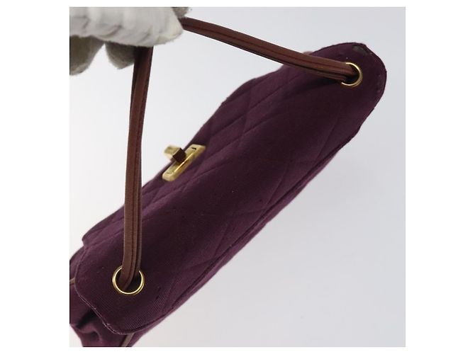CHANEL Borsa Matelassé in Cotone Viola CC Auth BD1572 Porpora - vista 6