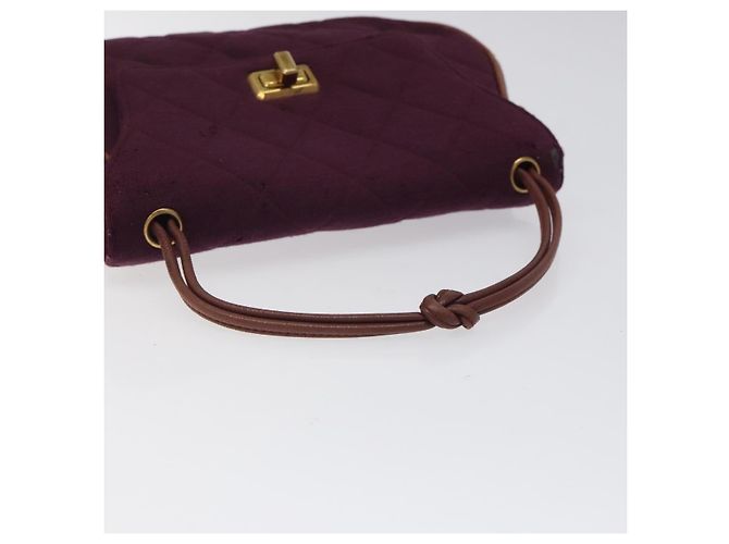 CHANEL Borsa Matelassé in Cotone Viola CC Auth BD1572 Porpora - vista 7