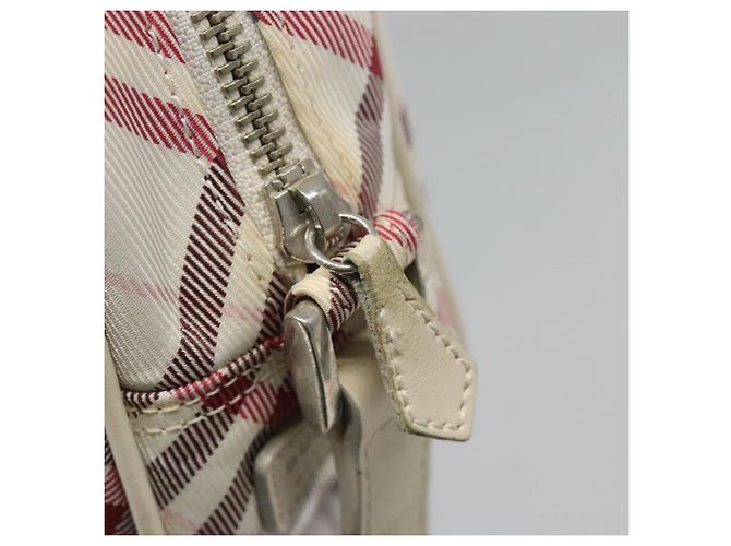 Borsa a spalla Burberry Nova Check Blue Label in nylon rosso Auth MX126 - vista 10