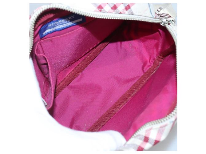 Borsa a spalla Burberry Nova Check Blue Label in nylon rosso Auth MX126 - vista 11