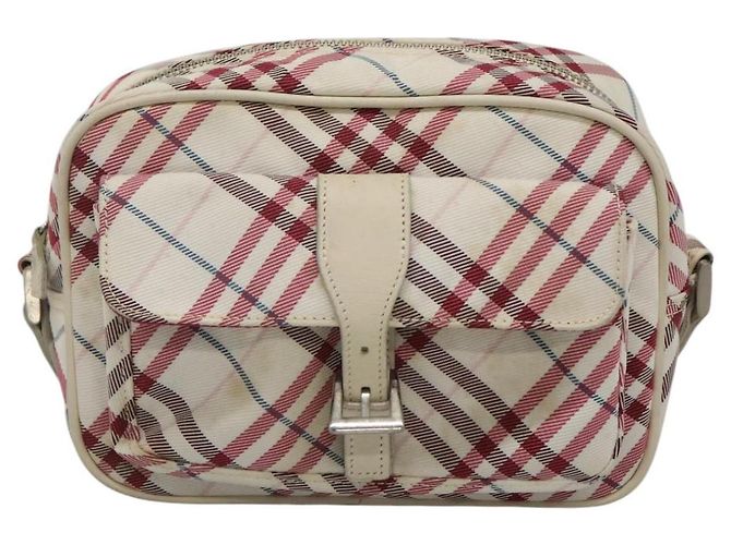 Borsa a spalla Burberry Nova Check Blue Label in nylon rosso Auth MX126 - vista 13