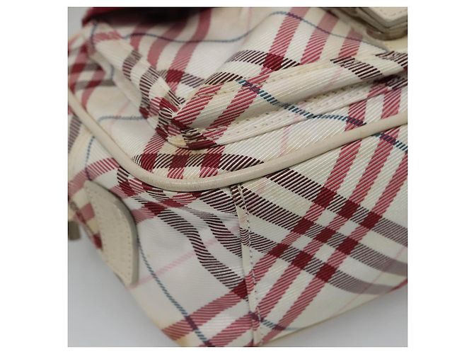 Borsa a spalla Burberry Nova Check Blue Label in nylon rosso Auth MX126 - vista 14