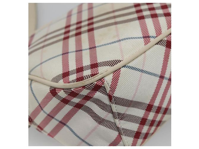 Borsa a spalla Burberry Nova Check Blue Label in nylon rosso Auth MX126 - vista 16