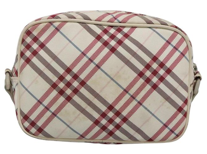 Borsa a spalla Burberry Nova Check Blue Label in nylon rosso Auth MX126 - vista 2