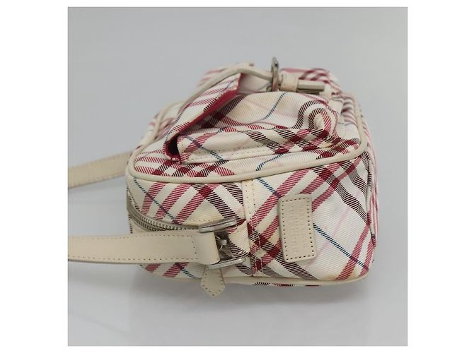 Borsa a spalla Burberry Nova Check Blue Label in nylon rosso Auth MX126 - vista 4