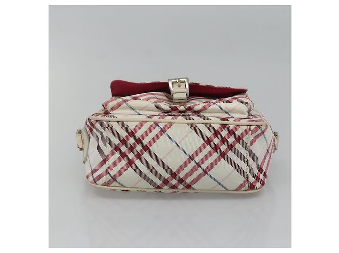 Borsa a spalla Burberry Nova Check Blue Label in nylon rosso Auth MX126 - vista 5