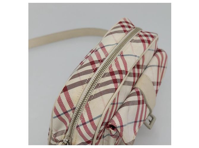 Borsa a spalla Burberry Nova Check Blue Label in nylon rosso Auth MX126 - vista 6
