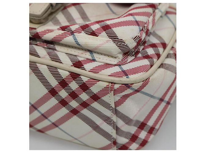 Borsa a spalla Burberry Nova Check Blue Label in nylon rosso Auth MX126 - vista 9
