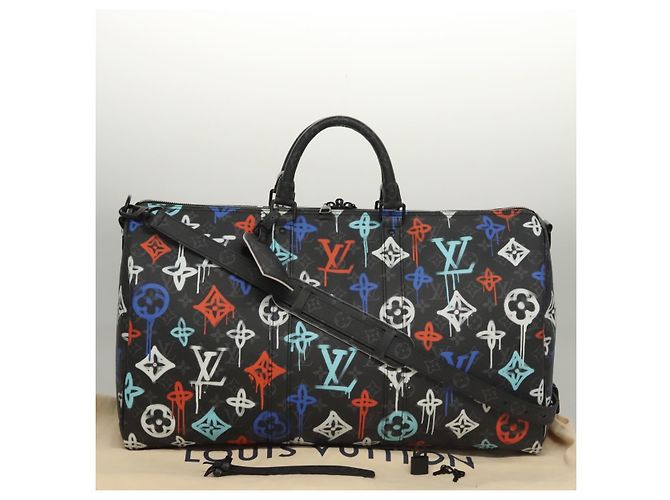 LOUIS VUITTON Monogram Eclipse Keepall Bandouliere 50 Bag M21384 Auth BD1566SM - view 12