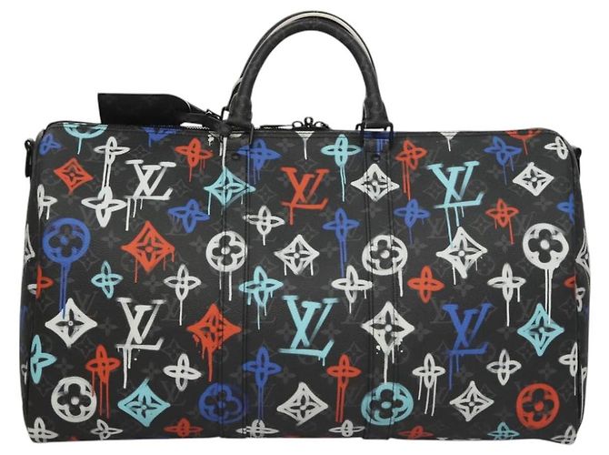LOUIS VUITTON Monogram Eclipse Keepall Bandouliere 50 Bag M21384 Auth BD1566SM - view 13