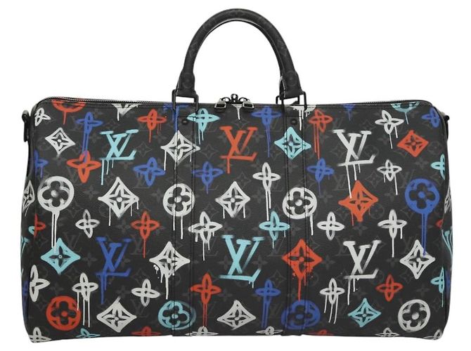 LOUIS VUITTON Monogram Eclipse Keepall Bandouliere 50 Bag M21384 Auth BD1566SM - view 2