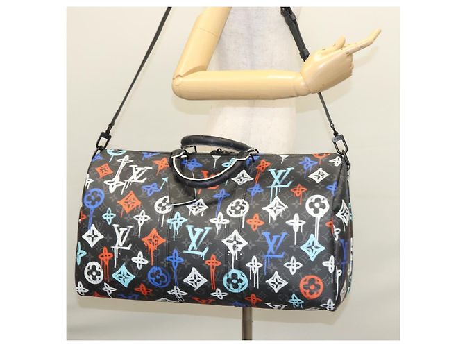 LOUIS VUITTON Monogram Eclipse Keepall Bandouliere 50 Bag M21384 Auth BD1566SM - view 31