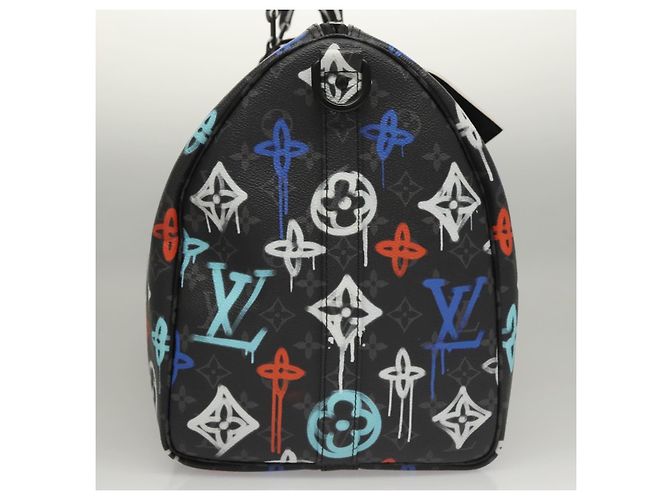 LOUIS VUITTON Monogram Eclipse Keepall Bandouliere 50 Bag M21384 Auth BD1566SM - view 4