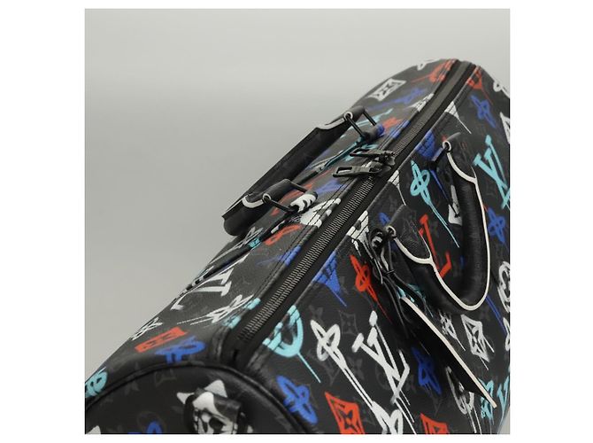 LOUIS VUITTON Monogram Eclipse Keepall Bandouliere 50 Bag M21384 Auth BD1566SM - view 6