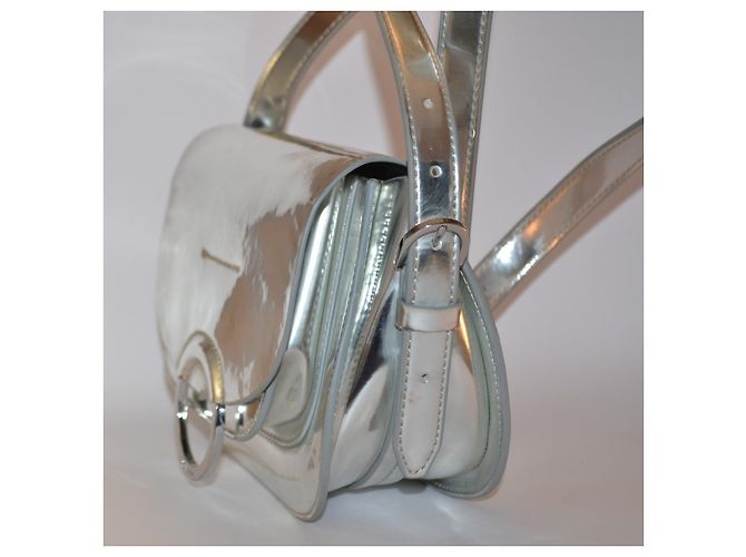 Borsa a mano Pollini in pelle argento - vista 2