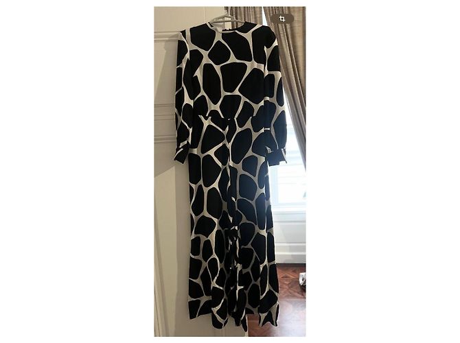 Mono Valentino de seda negro blanco - vista 6