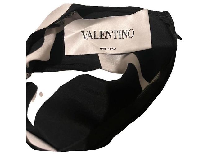 Mono Valentino de seda negro blanco - vista 8