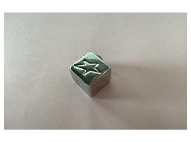 Collana con Pendente Thierry Mugler Cube in Acciaio e Pietra Blu Argento - vista 5