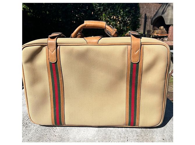 Gucci Koffer aus Canvas und Leder Beige - vista 2