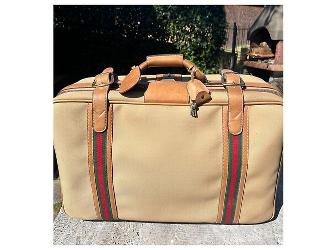 Gucci Koffer aus Canvas und Leder Beige - vista 4
