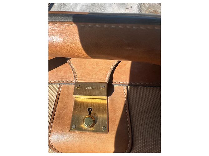 Gucci Koffer aus Canvas und Leder Beige - vista 6
