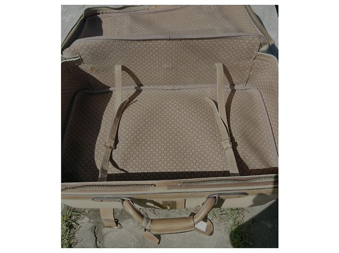 Gucci Koffer aus Canvas und Leder Beige - vista 7