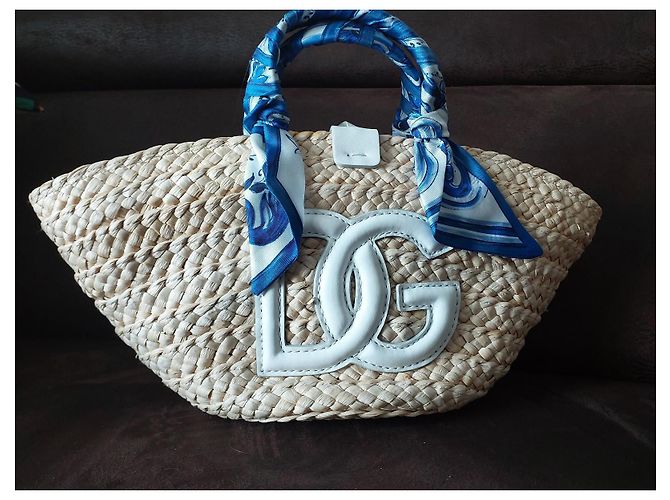 Borsa a mano Dolce & Gabbana Kendra in paglia e pelle - vista 2