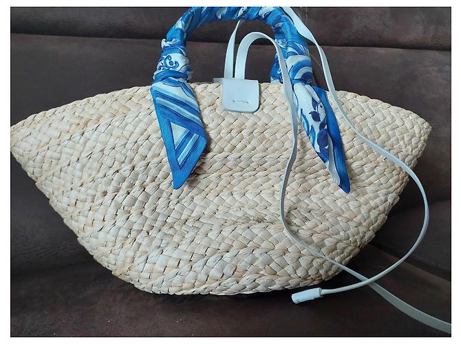 Borsa a mano Dolce & Gabbana Kendra in paglia e pelle - vista 4