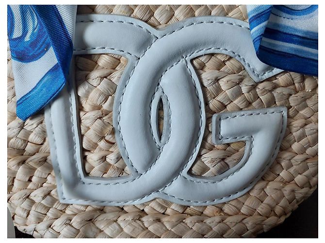Borsa a mano Dolce & Gabbana Kendra in paglia e pelle - vista 6