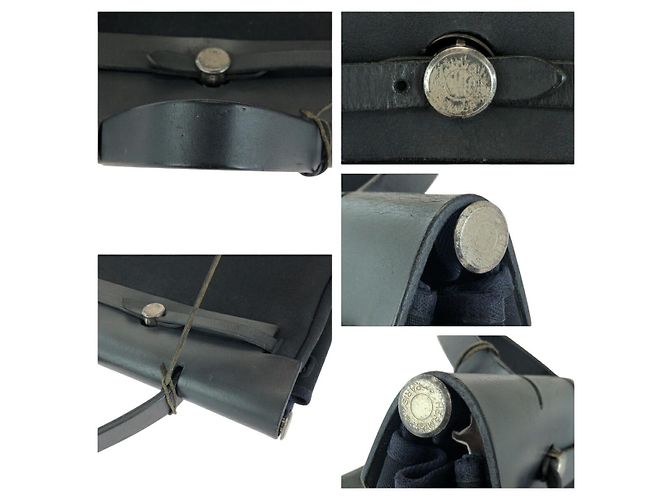 Hermès Hermes Canvas/Leder Herbag Ad PM Rucksack Stempel C (2018) Schwarz - Ansicht 5