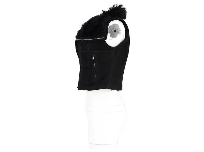 Giacca Biker Sphinx di Rick Owens in Pelle Scamosciata Nera - vista 5
