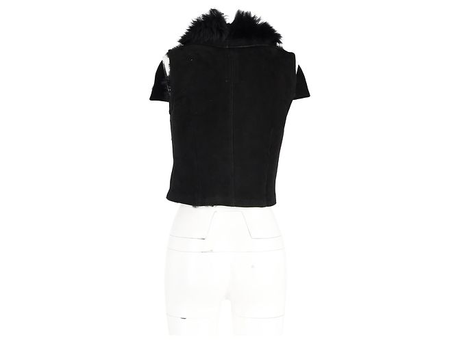 Giacca Biker Sphinx di Rick Owens in Pelle Scamosciata Nera - vista 6