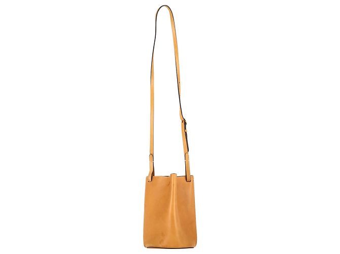 Céline Borsa a spalla mini arricciata Celine in pelle gialla - vista 2