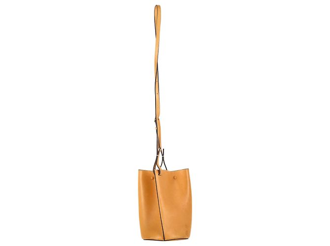Céline Borsa a spalla mini arricciata Celine in pelle gialla - vista 3
