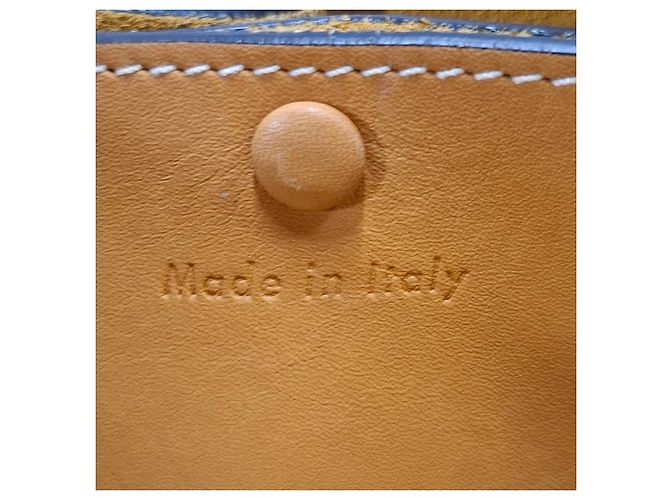 Céline Borsa a spalla mini arricciata Celine in pelle gialla - vista 6