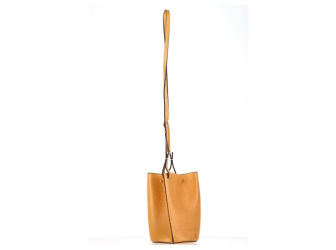 Céline Borsa a spalla mini arricciata Celine in pelle gialla - vista 9