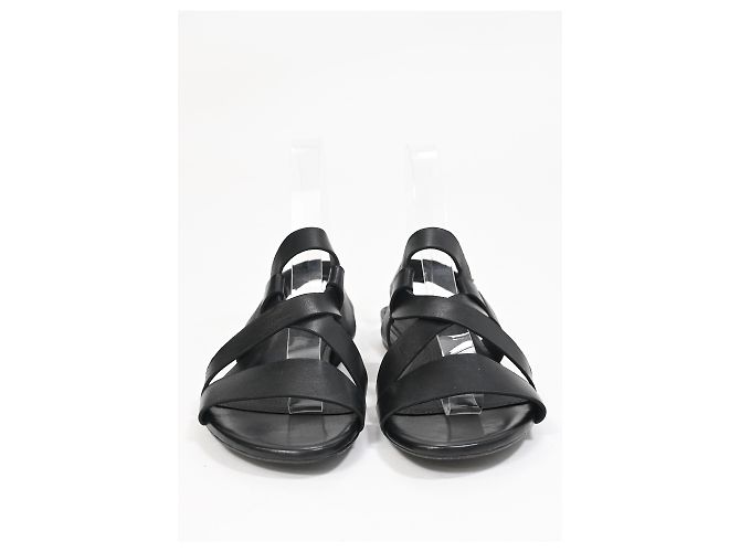 Sandali piatti con cinturini Iris & Ink in pelle nera - vista 10