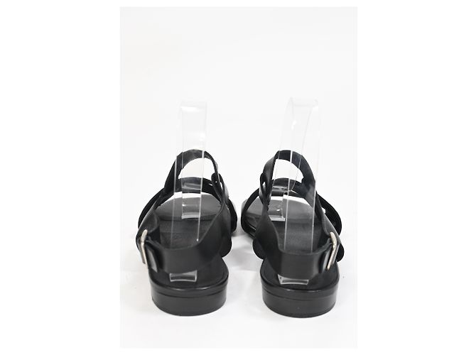 Sandali piatti con cinturini Iris & Ink in pelle nera - vista 11