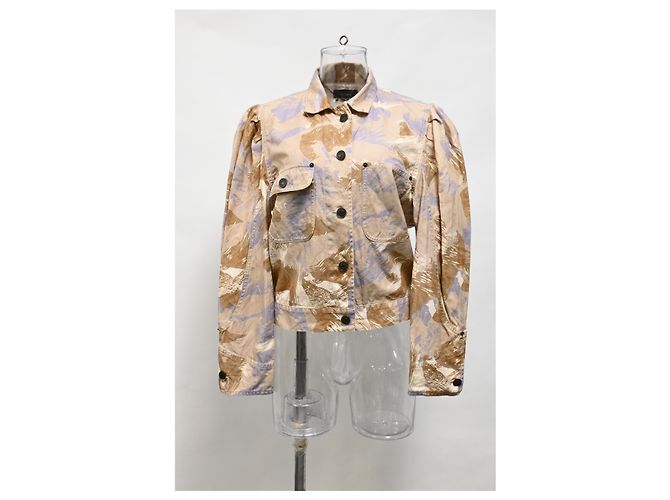 Chaqueta impresa Itora Isabel Marant en algodón marrón - vista 6