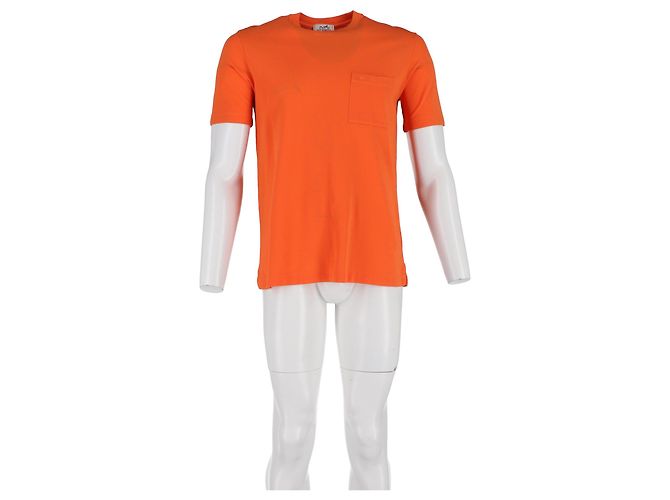 Camiseta de algodón naranja bordada 'H' Hermès - vista 4