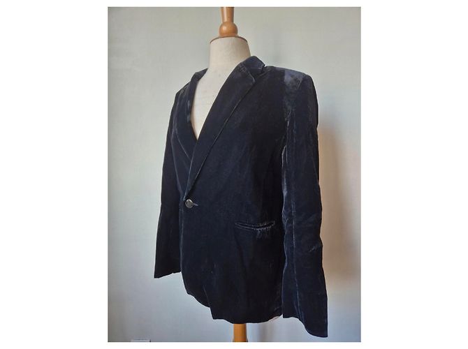 Blazer de terciopelo negro SANDRO - vista 2