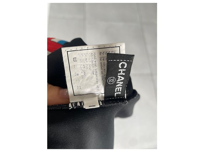 Chanel Einteiler Badeanzug Schwarz Weiß mit weißer CC Stickerei - Ansicht 5