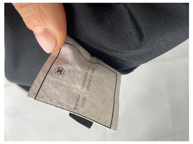 Chanel Einteiler Badeanzug Schwarz Weiß mit weißer CC Stickerei - Ansicht 7
