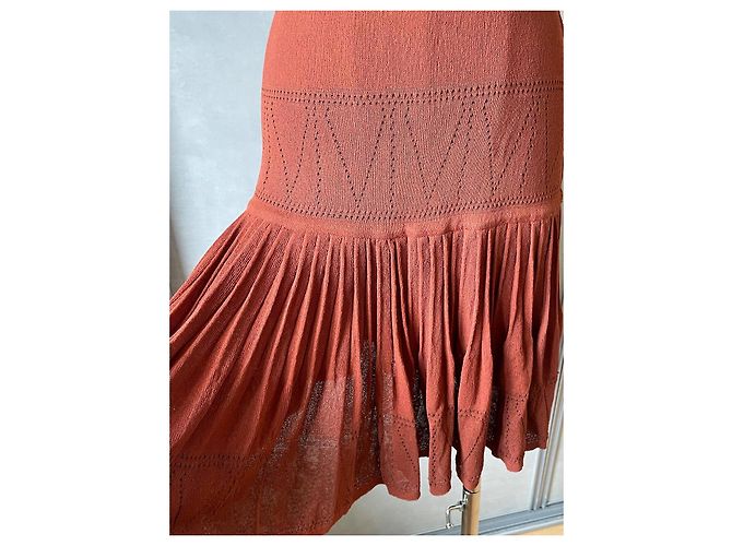 Alaïa Skaterkleid in Ockerbraun Kupfer - Ansicht 2