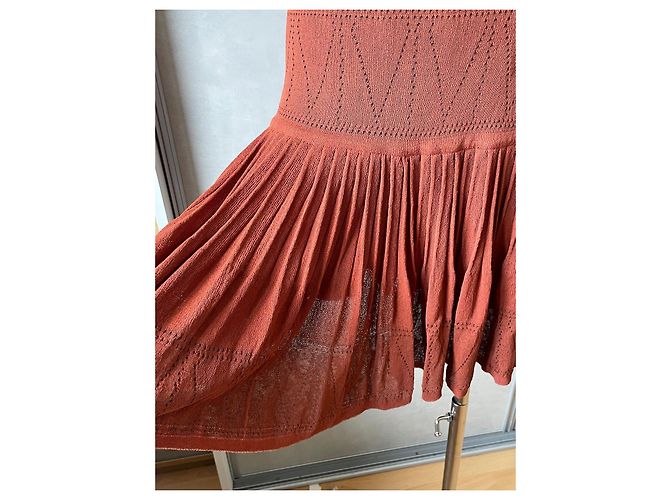 Alaïa Skaterkleid in Ockerbraun Kupfer - Ansicht 3