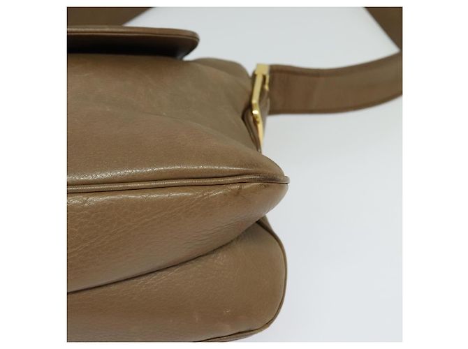 Borsa a Spalla GUCCI in Pelle Marrone Oro Auth ep8554 D'oro - vista 14